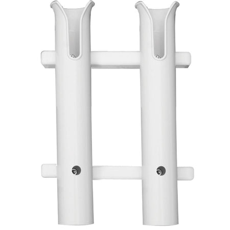 TACO Marine 2-Rod Deluxe Poly Rod Rack, White Rack, UV-Stabilized Polyethylene, Knife and Plier Slots — Quality Boat Parts