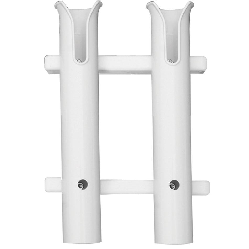 TACO Marine 2-Rod Deluxe Poly Rod Rack, White Rack, UV-Stabilized Polyethylene, Knife and Plier Slots — Quality Boat Parts