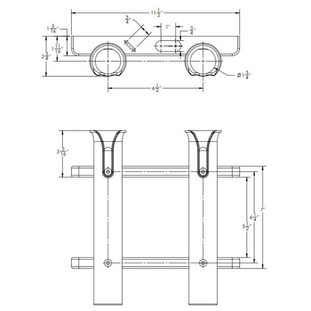 TACO Marine 2-Rod Deluxe Poly Rod Rack, White Rack, UV-Stabilized Polyethylene, Knife and Plier Slots — Quality Boat Parts