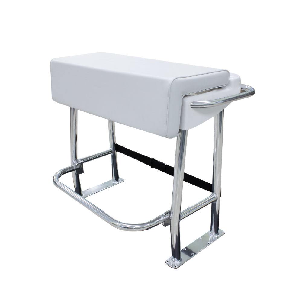 TACO Marine Neptune Premium Leaning Post, For Boats up to 30 ft, 33-1/2 x 39 x 27 in, 15-1/2 x 35 in Footprint, 4 Flush-Mount Rod Holders, Folding Footrest, 72qt Cooler Storage — Quality Boat Parts