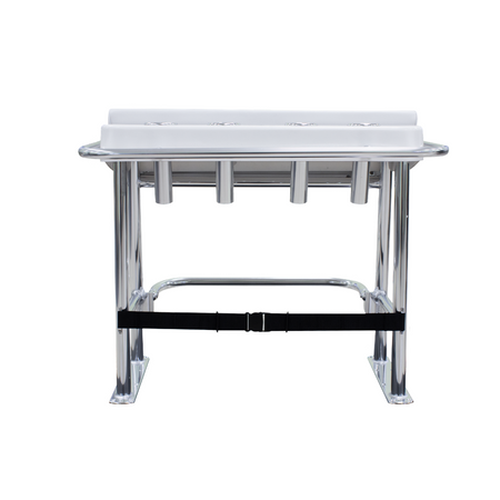 TACO Marine Neptune Premium Leaning Post, For Boats up to 30 ft, 33-1/2 x 39 x 27 in, 15-1/2 x 35 in Footprint, 4 Flush-Mount Rod Holders, Folding Footrest, 72qt Cooler Storage — Quality Boat Parts