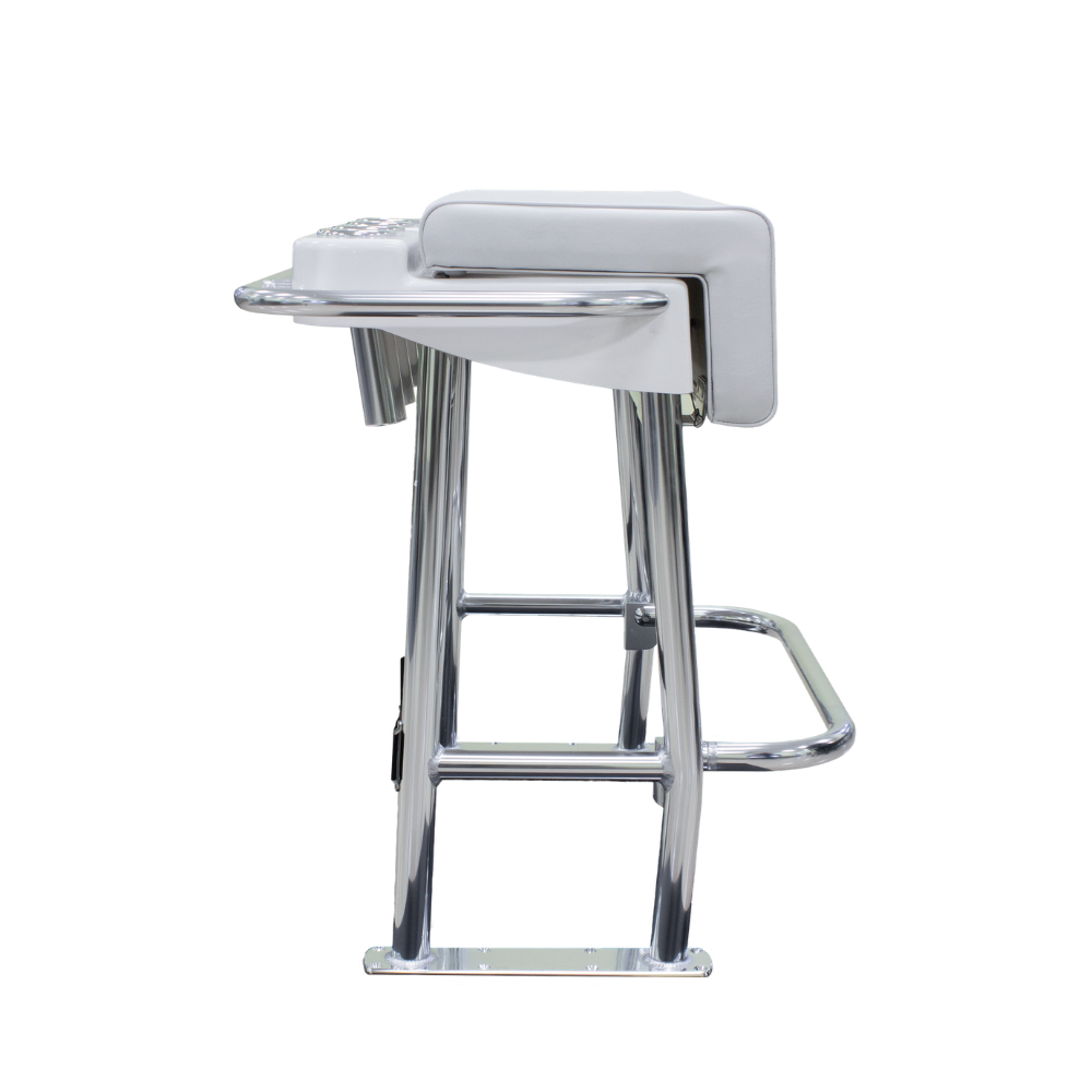 TACO Marine Neptune Premium Leaning Post, For Boats up to 30 ft, 33-1/2 x 39 x 27 in, 15-1/2 x 35 in Footprint, 4 Flush-Mount Rod Holders, Folding Footrest, 72qt Cooler Storage — Quality Boat Parts