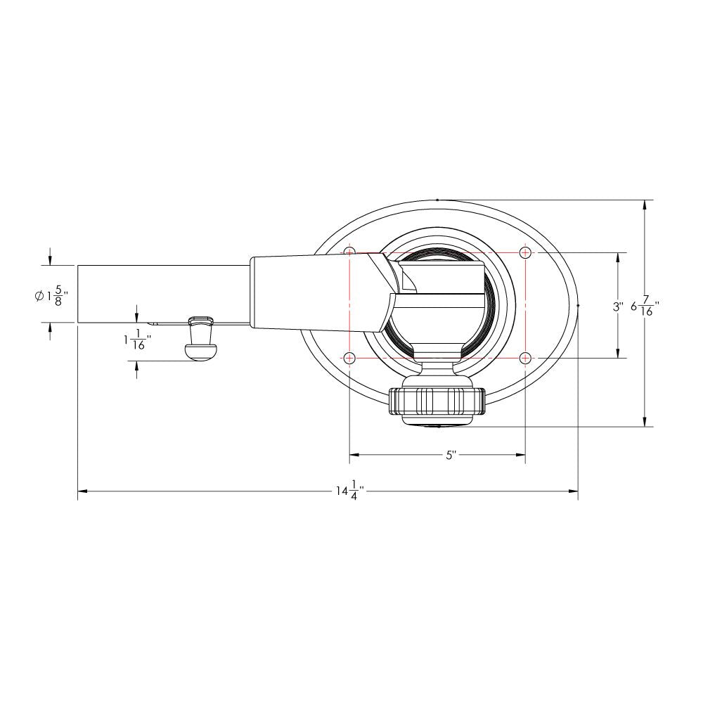 TACO Marine Grand Slam 400 Outrigger Top Mount, For 1-1/2 in Poles, 8-Bolt, Pair — Quality Boat Parts