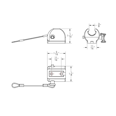 TACO Marine Ball & Socket Flat Deck Hinge, Pin & Lanyard, For 7/8 in Tube, SS316L — Quality Boat Parts