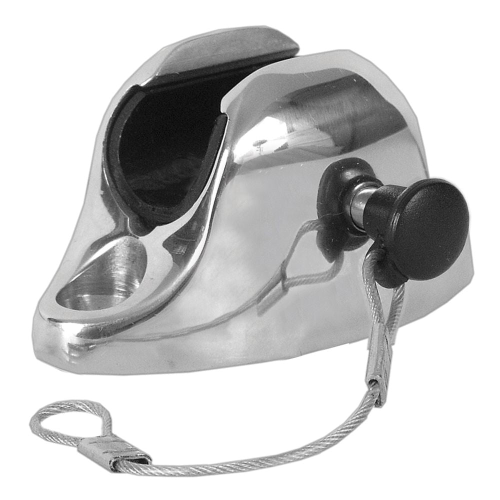 TACO Marine Deck Hinge with Pin & Lanyard, Type 316L SS, Flat Mount — Quality Boat Parts