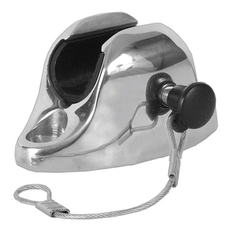 TACO Marine Deck Hinge with Pin & Lanyard, Type 316L SS, Flat Mount — Quality Boat Parts