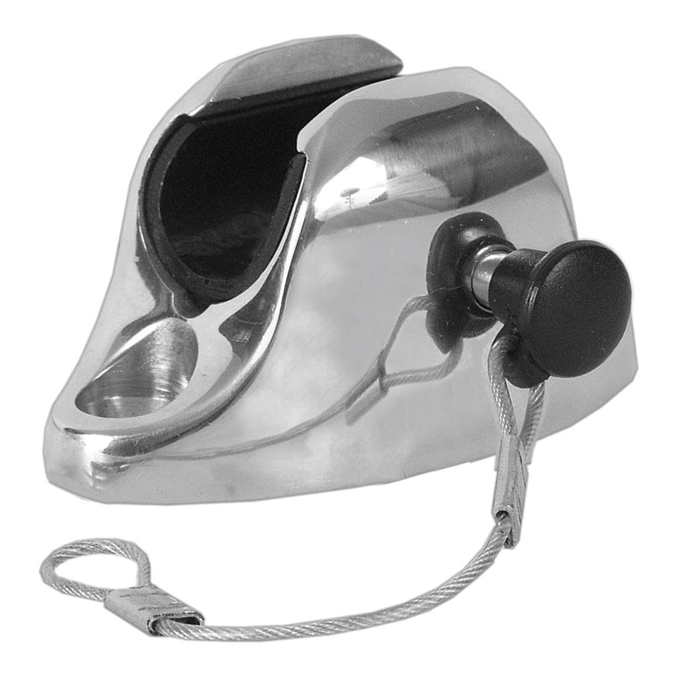 TACO Marine Deck Hinge with Pin & Lanyard, Type 316L SS, Flat Mount — Quality Boat Parts