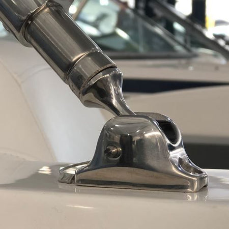TACO Marine Deck Hinge with Pin & Lanyard, Type 316L SS, Flat Mount — Quality Boat Parts