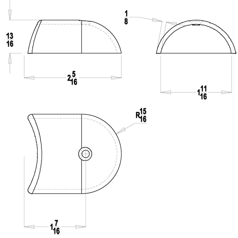 TACO Marine Rub Rail End Cap, 1-7/8 in, 316 Stainless Steel, Polished — Quality Boat Parts