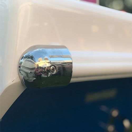 TACO Marine Rub Rail End Cap, 1-7/8 in, 316 Stainless Steel, Polished — Quality Boat Parts