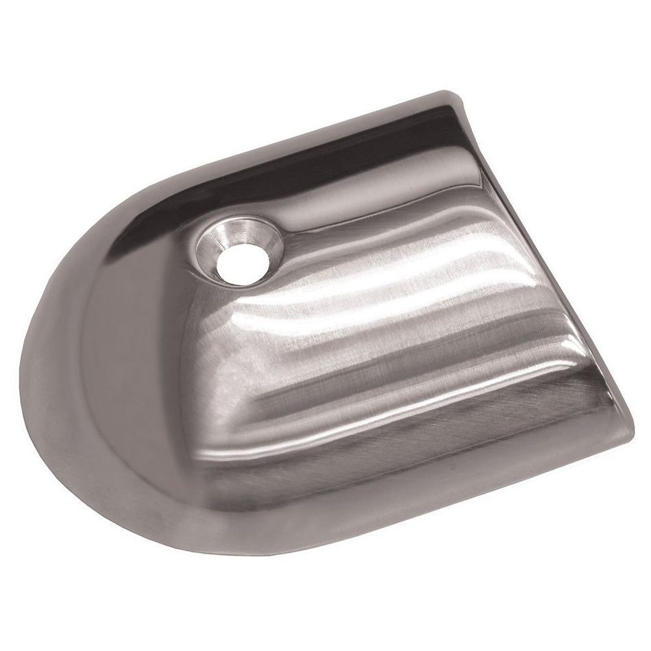 TACO Marine Rub Rail End Cap, For V21-9502, 2-19/64 in Width, SS316, Polished — Quality Boat Parts