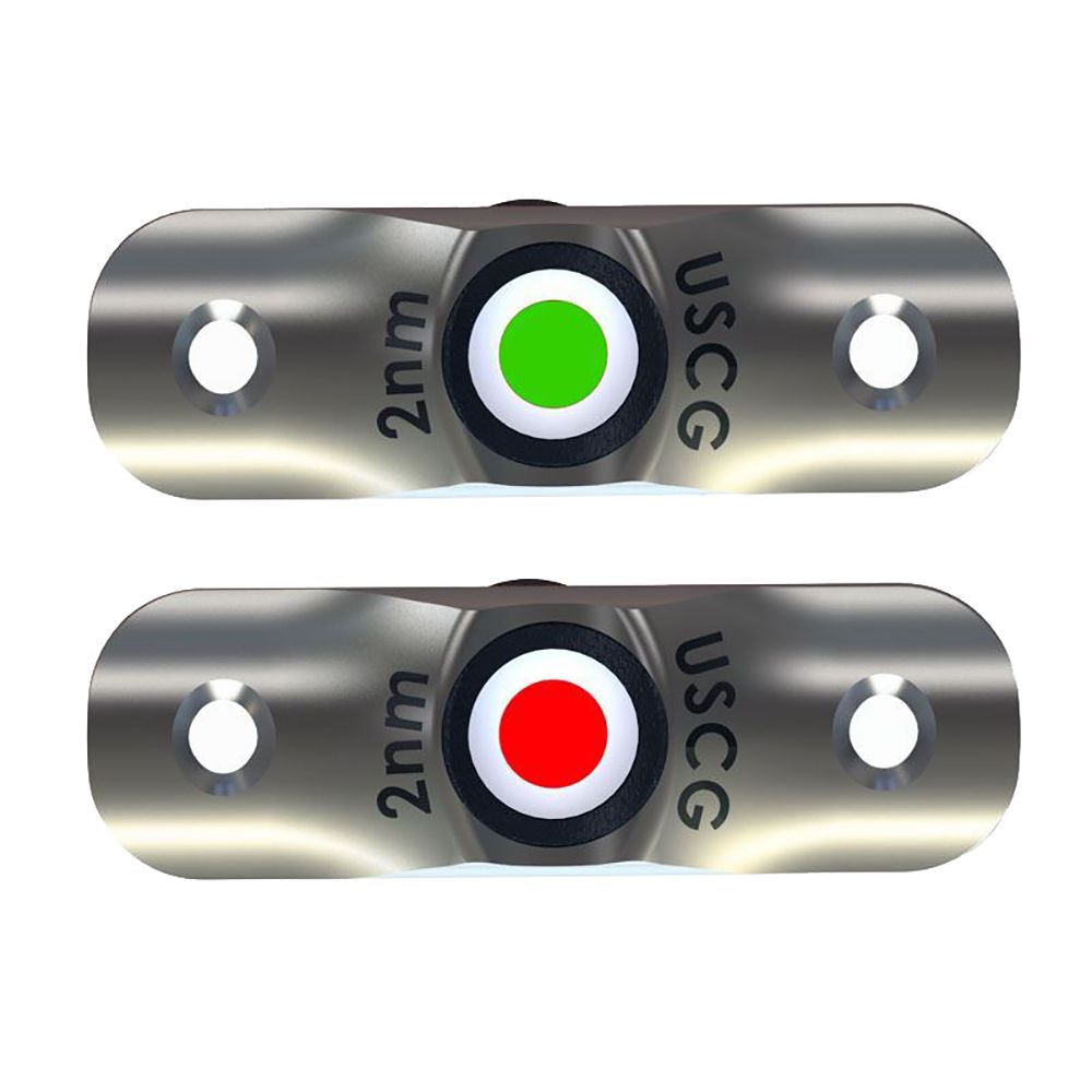 TACO Marine Rub Rail Mounted LED Navigation Light Set, 2-1/2 in, For 3/4 in Insert Profiles, 12-14VDC, IP68, Red/Green Pair — Quality Boat Parts