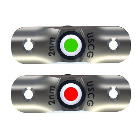TACO Marine Rub Rail Mounted LED Navigation Light Set, 2-1/2 in, For 3/4 in Insert Profiles, 12-14VDC, IP68, Red/Green Pair — Quality Boat Parts