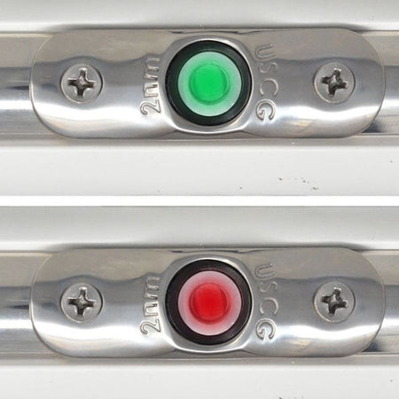 TACO Marine Rub Rail Mounted LED Navigation Light Set, 2-1/2 in, For 3/4 in Insert Profiles, 12-14VDC, IP68, Red/Green Pair — Quality Boat Parts