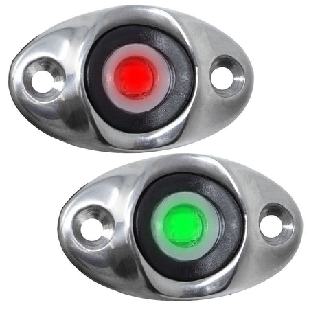 TACO Marine Surface Mount LED Side Navigation Light Set, For Boats up to 40 ft, 12-24VDC, IP68, 2nm — Quality Boat Parts