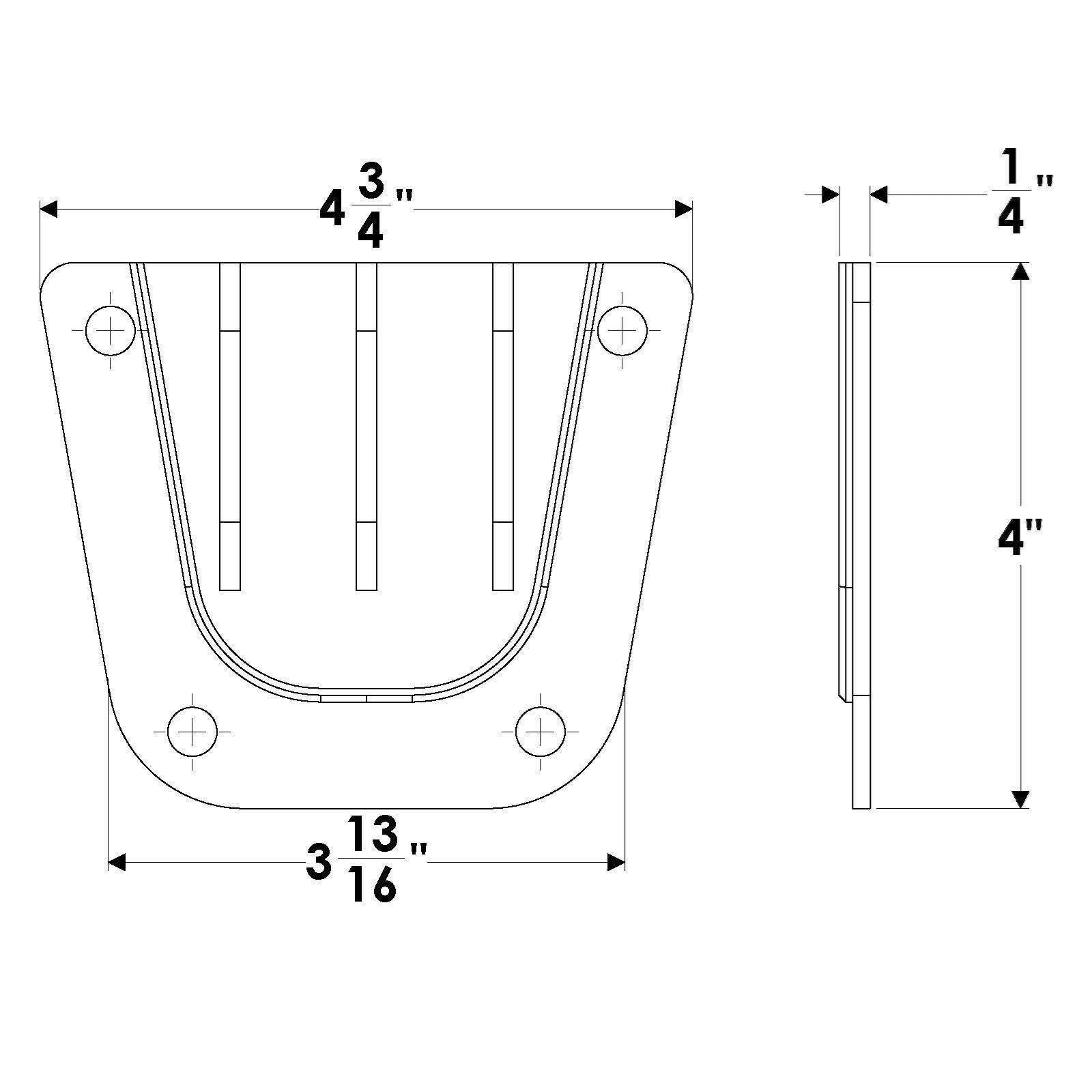 TACO Marine Table Column Wedge Plate, For F16-0080, Frosty White — Quality Boat Parts