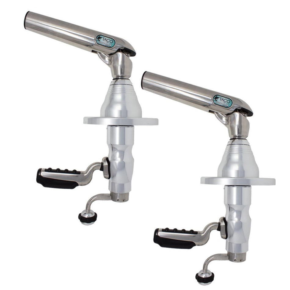 TACO Marine Pro Series Outrigger Mounts, Twist & Lock, For Carbon Fiber Tele-Outriggers, Up to 24 ft, 4-1/2 in Hardtops, Pair — Quality Boat Parts