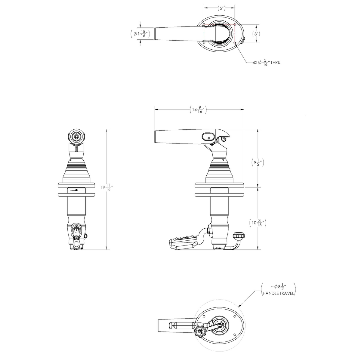TACO Marine Pro Series Outrigger Mounts, Twist & Lock, For Carbon Fiber Tele-Outriggers, Up to 24 ft, 4-1/2 in Hardtops, Pair — Quality Boat Parts