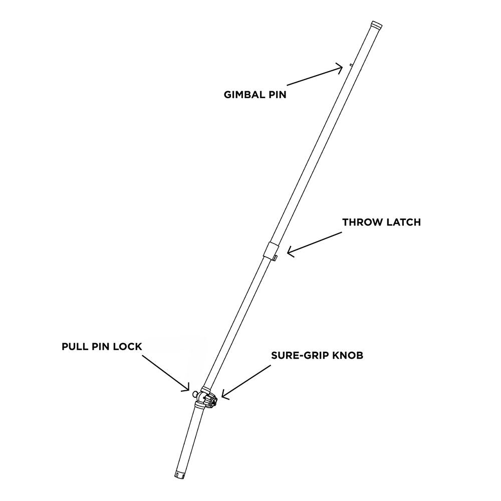TACO Marine ShadeFin Telescopic Rod Holder Accessory, 42-67 in — Quality Boat Parts