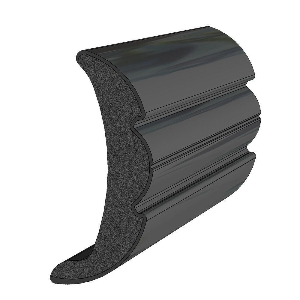 TACO Marine Rigid Vinyl Flex-Core Rub Rail, 2 in x 7/8 in, Black, 60 ft — Quality Boat Parts