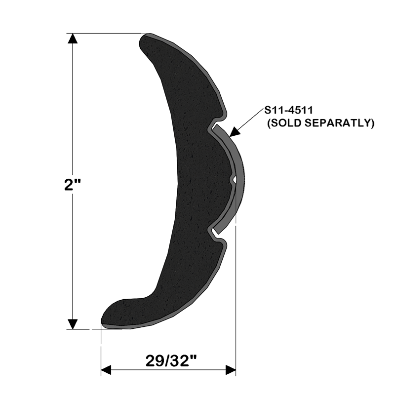 TACO Marine Rigid Vinyl Flex-Core Rub Rail, 2 in x 7/8 in, Black, 60 ft — Quality Boat Parts