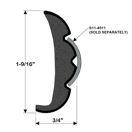 TACO Marine Flex-Core Rigid Vinyl Rub Rail, 1.58 in x .635 in, 60 ft, Frosty White — Quality Boat Parts