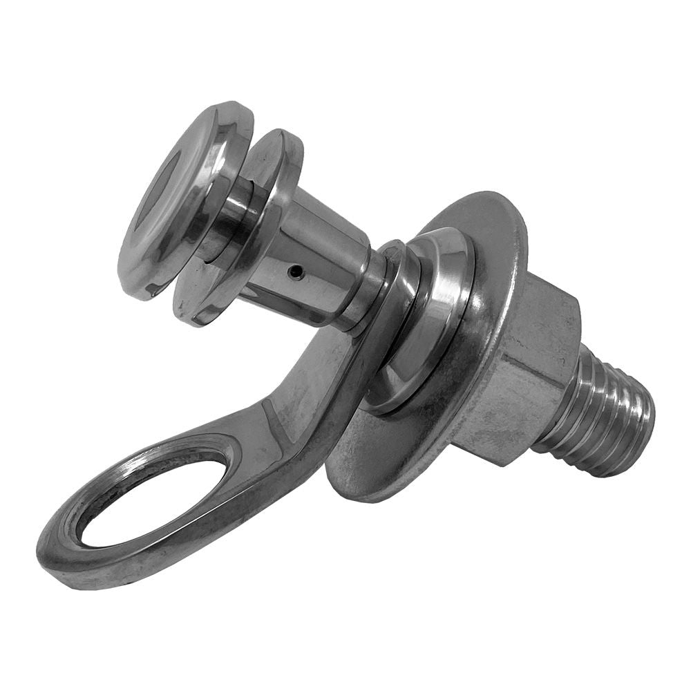 TACO Marine Quick Release Fender Lock Kit, For Fiberglass Boats, 316L Stainless Steel, High-Polished Finish, 1-11/16 in Above Deck, 1 in Button, 7/8 in Line Hole — Quality Boat Parts