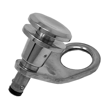 TACO Marine Quick Release Fender Lock Kit, For Fiberglass Boats, 316L Stainless Steel, High-Polished Finish, 1-11/16 in Above Deck, 1 in Button, 7/8 in Line Hole — Quality Boat Parts