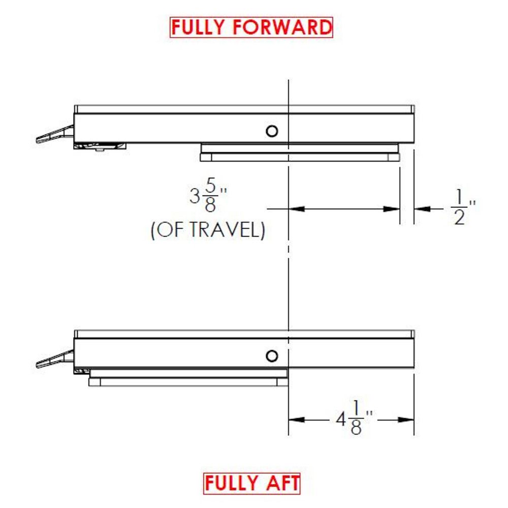 TACO Marine Manual Seat Slide, 11-1/8 in x 24 in, 6000-Series Aluminum — Quality Boat Parts
