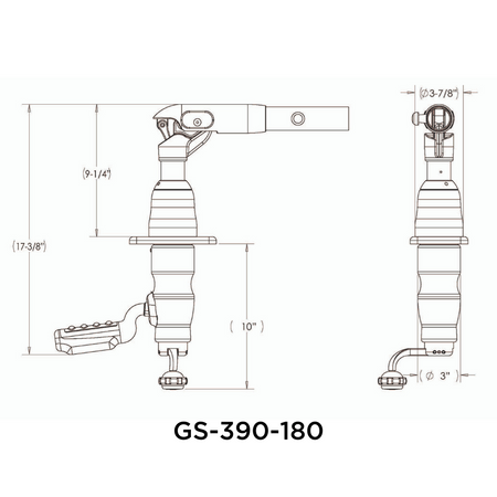 TACO Marine Grand Slam 390BHC Outrigger Mount, For 1-1/2 in Outriggers, Black Anodized Aluminum, SS316L, Pin-Locking — Quality Boat Parts