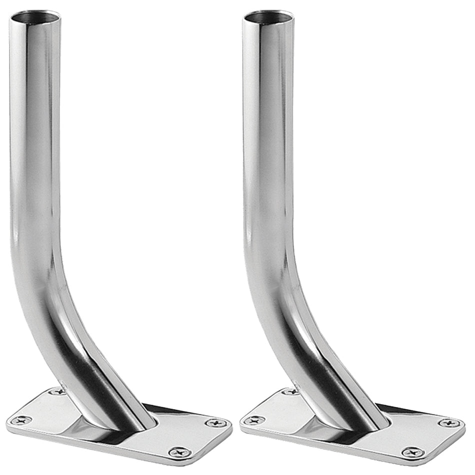 TACO Marine Striker Base Gunnel Mount, For 1-1/8 in Outrigger Poles, Cast 316 Stainless Steel, 12 Locking Positions, Pair — Quality Boat Parts