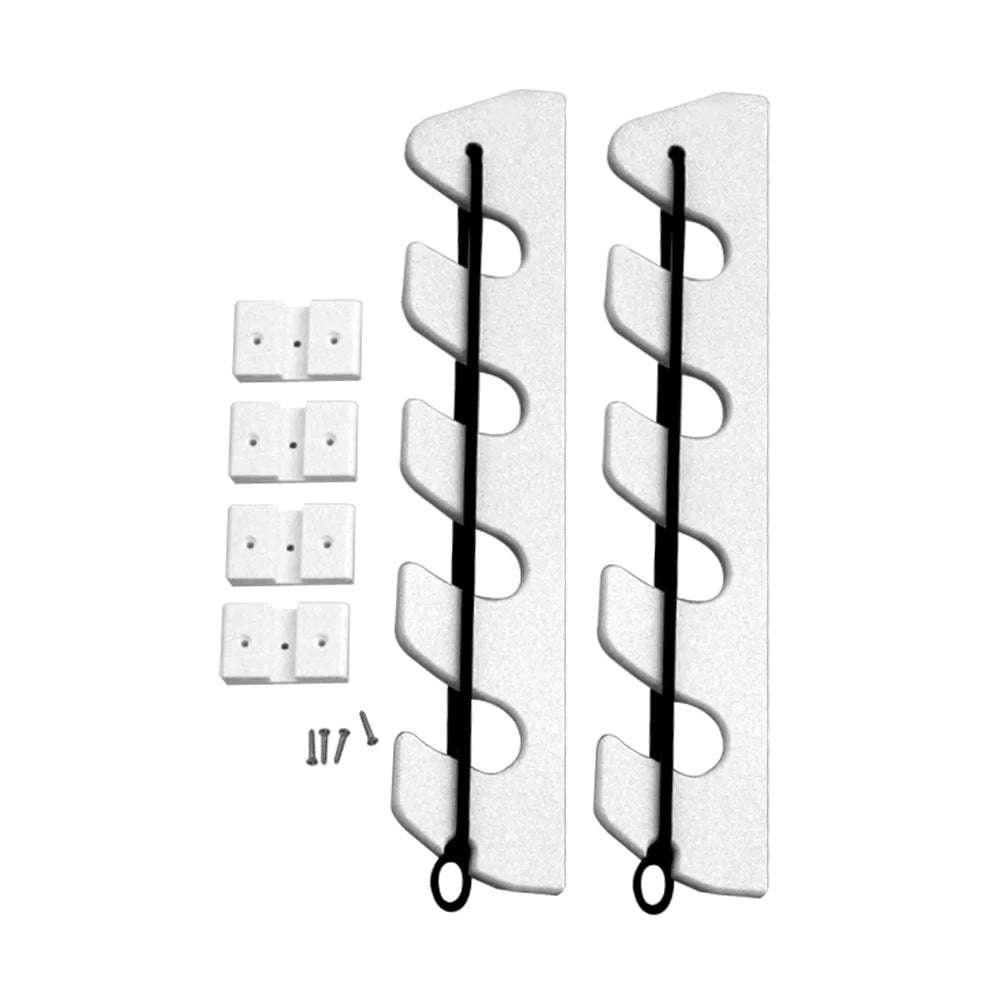 TACO Marine 4-Rod Bungee Rod Holder, Pair, White UV-Stabilized HDPE — Quality Boat Parts