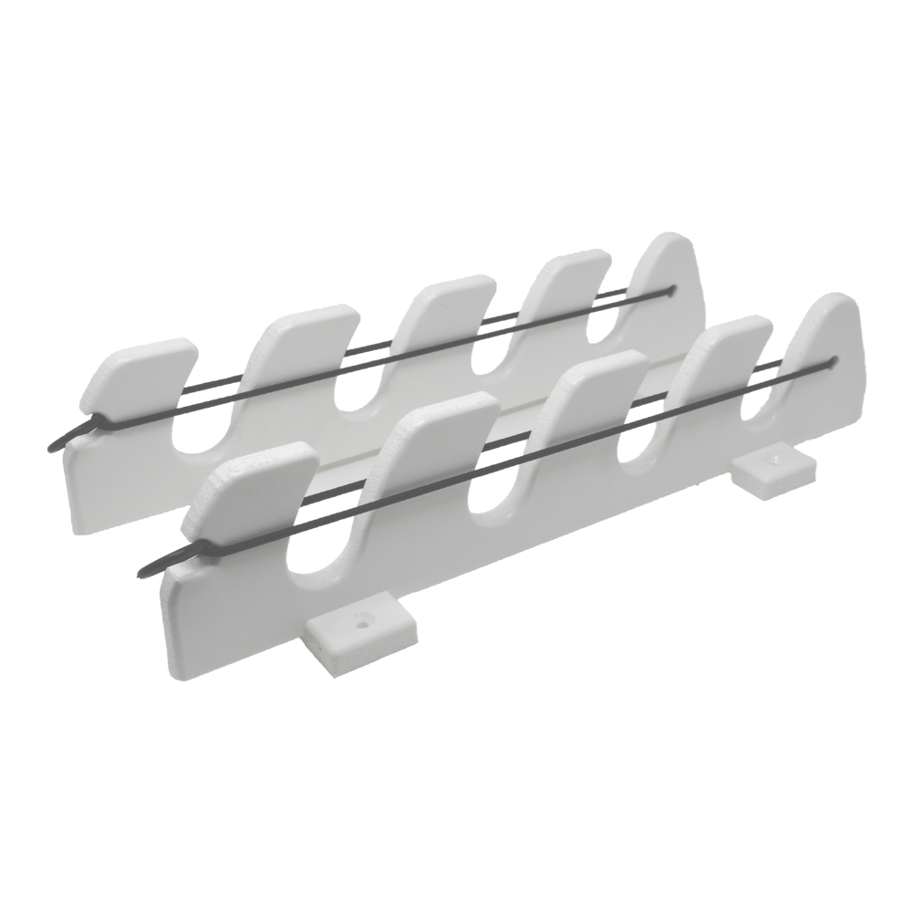 TACO Marine 4-Rod Bungee Rod Holder, Pair, White UV-Stabilized HDPE — Quality Boat Parts