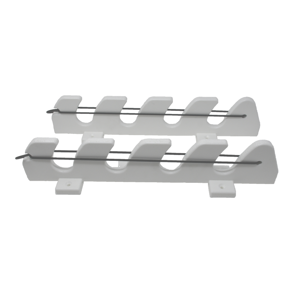 TACO Marine 4-Rod Bungee Rod Holder, Pair, White UV-Stabilized HDPE — Quality Boat Parts
