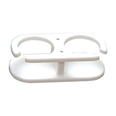 TACO Marine 2-Drink Poly Cup Holder, Suction Cup Mounts, White UV-Stabilized HDPE — Quality Boat Parts