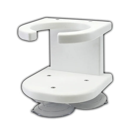TACO Marine 1-Drink Poly Cup Holder, Suction Cup Mount, White UV-Stabilized HDPE — Quality Boat Parts