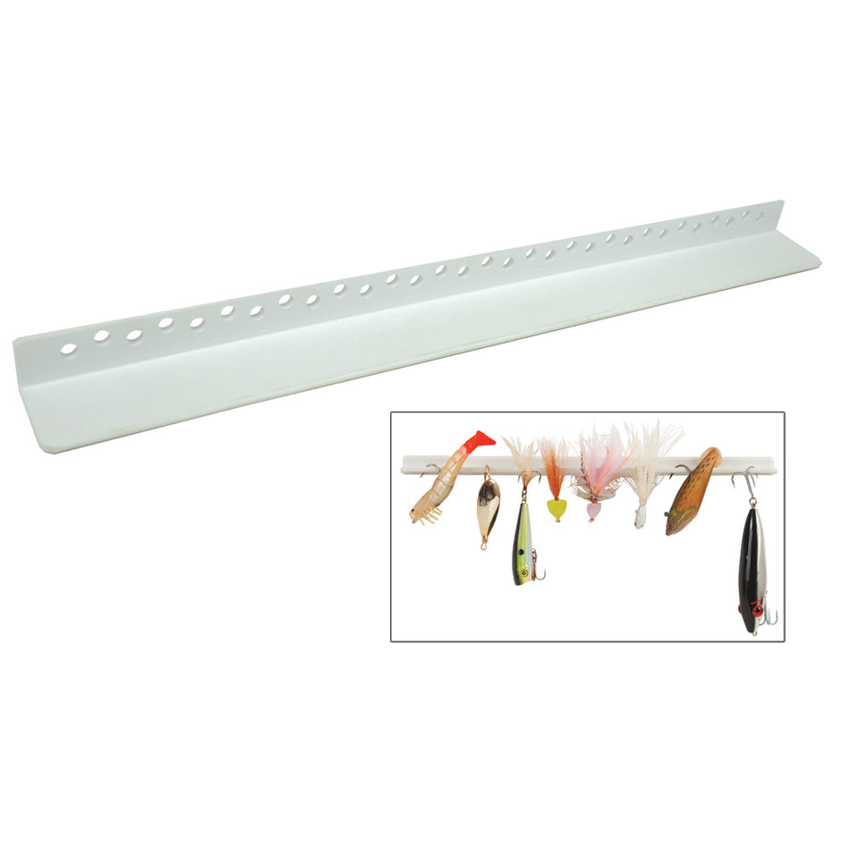 TACO Marine Adhesive Mount Rigging Strip, 12 in, White Exterior-Grade PVC, Pre-Drilled — Quality Boat Parts