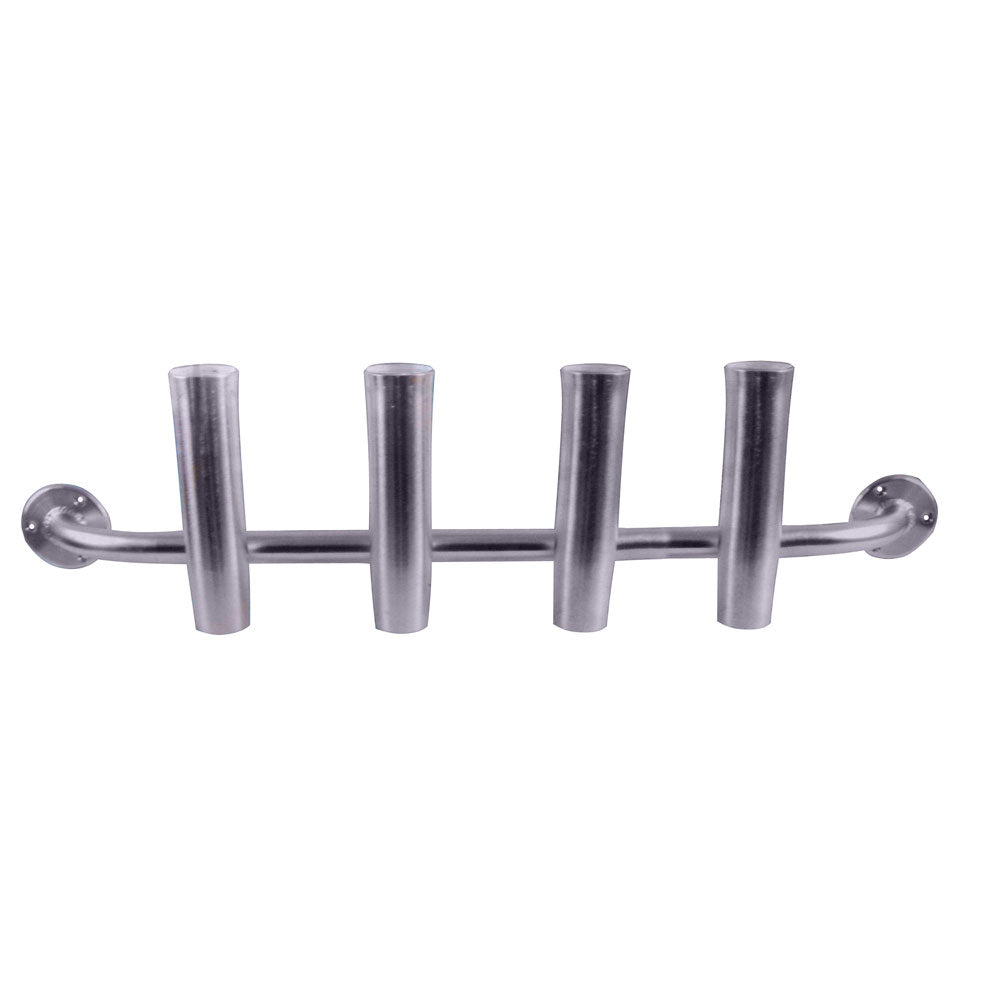 TACO Marine 4-Rod Transom Mount Rod Rack, 40-1/2 in Length, 1-7/8 in ID, Brushed Anodized Aluminum — Quality Boat Parts