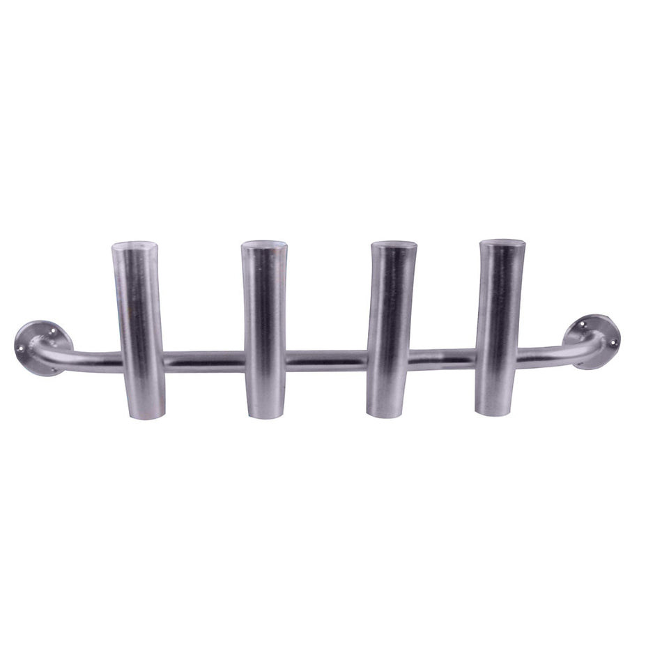 TACO Marine 4-Rod Transom Mount Rod Rack, 40-1/2 in Length, 1-7/8 in ID, Brushed Anodized Aluminum — Quality Boat Parts