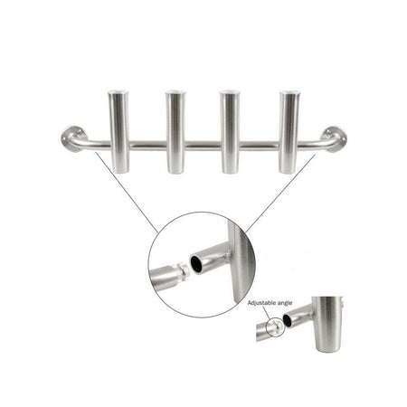 TACO Marine 4-Rod Transom Mount Rod Rack, 40-1/2 in Length, 1-7/8 in ID, Brushed Anodized Aluminum — Quality Boat Parts