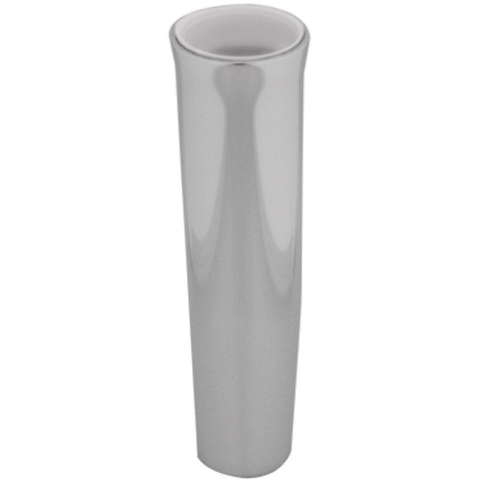 TACO Marine Flared Weld-On Rod Holder, 9-3/4 in L, 1-3/4 in ID, Brite Anodized Aluminum, White PVC Liner — Quality Boat Parts