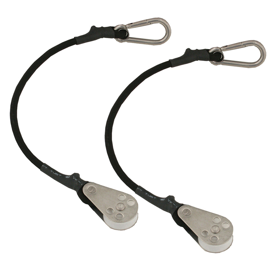 TACO Marine Outrigger Shock Cord with Roller, 12 in, Corrosion-Resistant Clasp, Pair — Quality Boat Parts