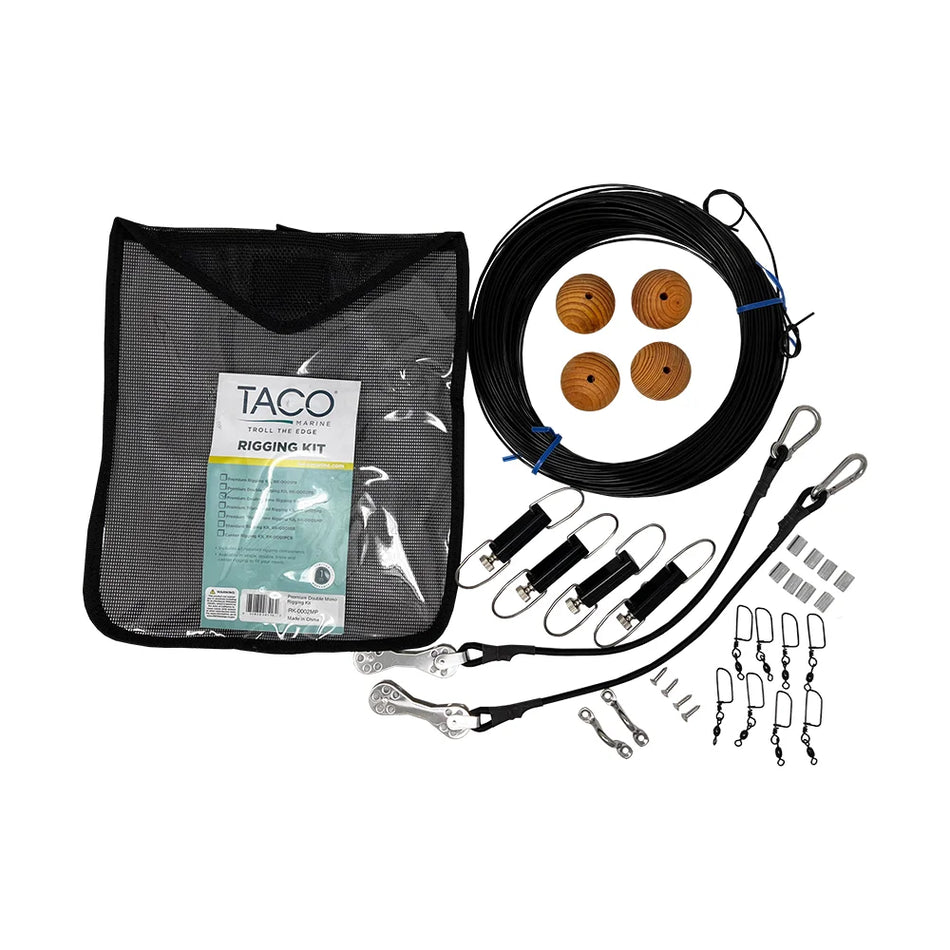 TACO Marine Double Mono Outrigger Rigging Kit, For 20 ft Carbon Fiber Poles, 400 lb Mono — Quality Boat Parts
