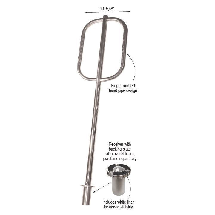 TACO Marine Come On Board Boarding Handle, Fixed Base Mount, Type 304 SS — Quality Boat Parts