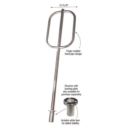 TACO Marine Come On Board Boarding Handle, Fixed Base Mount, Type 304 SS — Quality Boat Parts