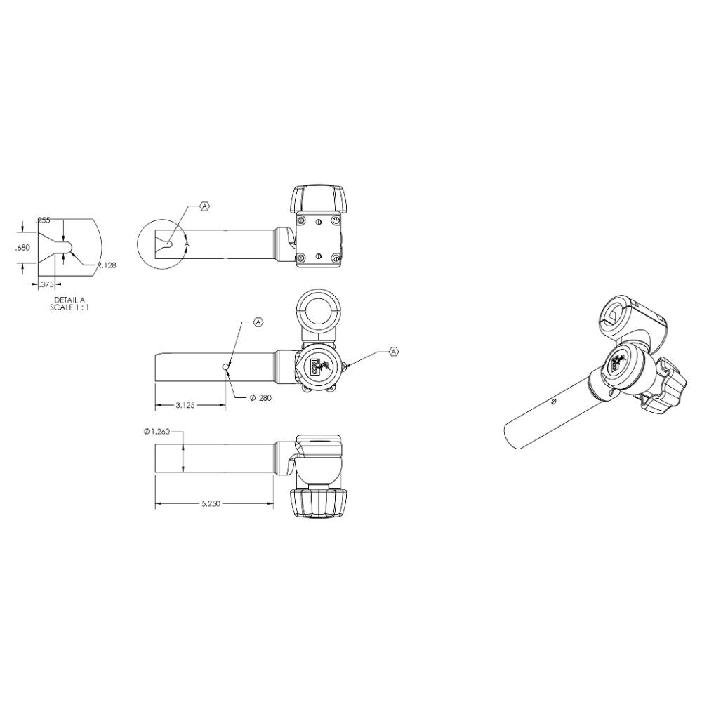 TACO Marine ShadeFin Adjustable Clamp-On Pipe Mount, 316L Stainless Steel, 3/4 in or 1 in Pipe, 1-1/4 in Tube — Quality Boat Parts