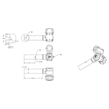 TACO Marine ShadeFin Adjustable Clamp-On Pipe Mount, 316L Stainless Steel, 3/4 in or 1 in Pipe, 1-1/4 in Tube — Quality Boat Parts