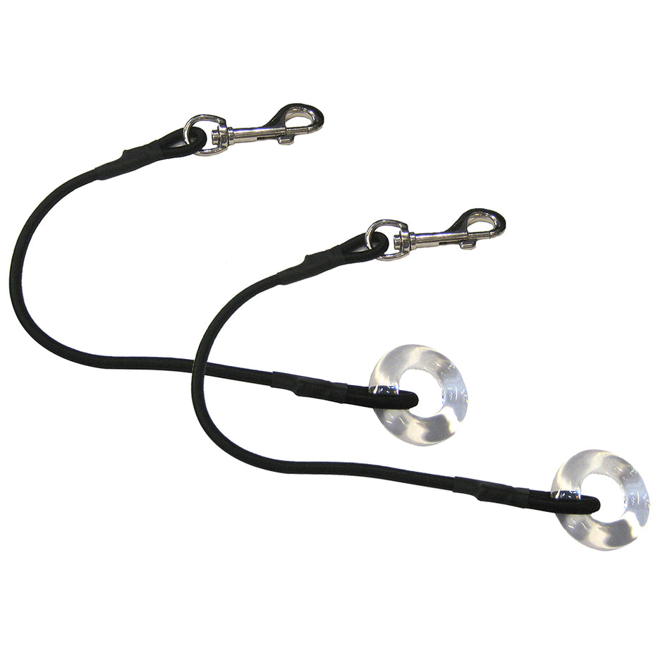 TACO Marine Glass Eye with Shock Cord, 12 in, 1-3/4 in Glass Ring, Stainless Steel Snap Hook, 2pk — Quality Boat Parts