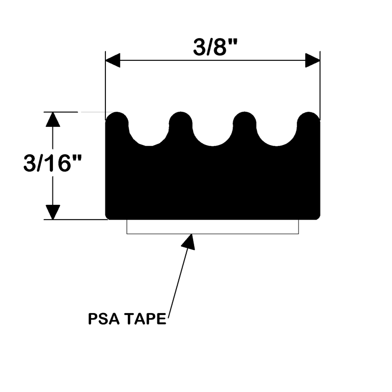 TACO Marine Weather Seal Tape, 10 ft, 3/16 in x 3/8 in, Black — Quality Boat Parts