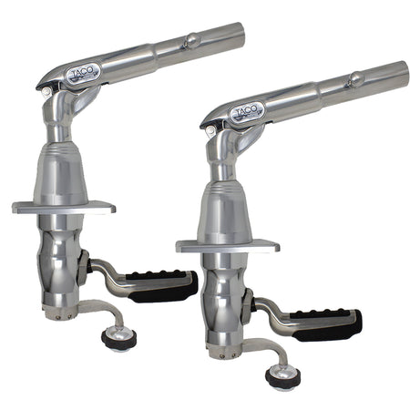 TACO Marine Grand Slam 390 Outrigger Mount, For 1-1/2 in Outriggers, Offset Handle, SS316L — Quality Boat Parts
